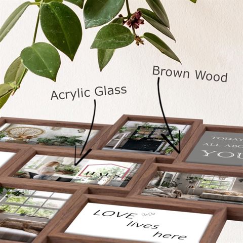 Zep Multi Photo Frame MP150 Stoccolma marrone scuro 8x10x15 cm