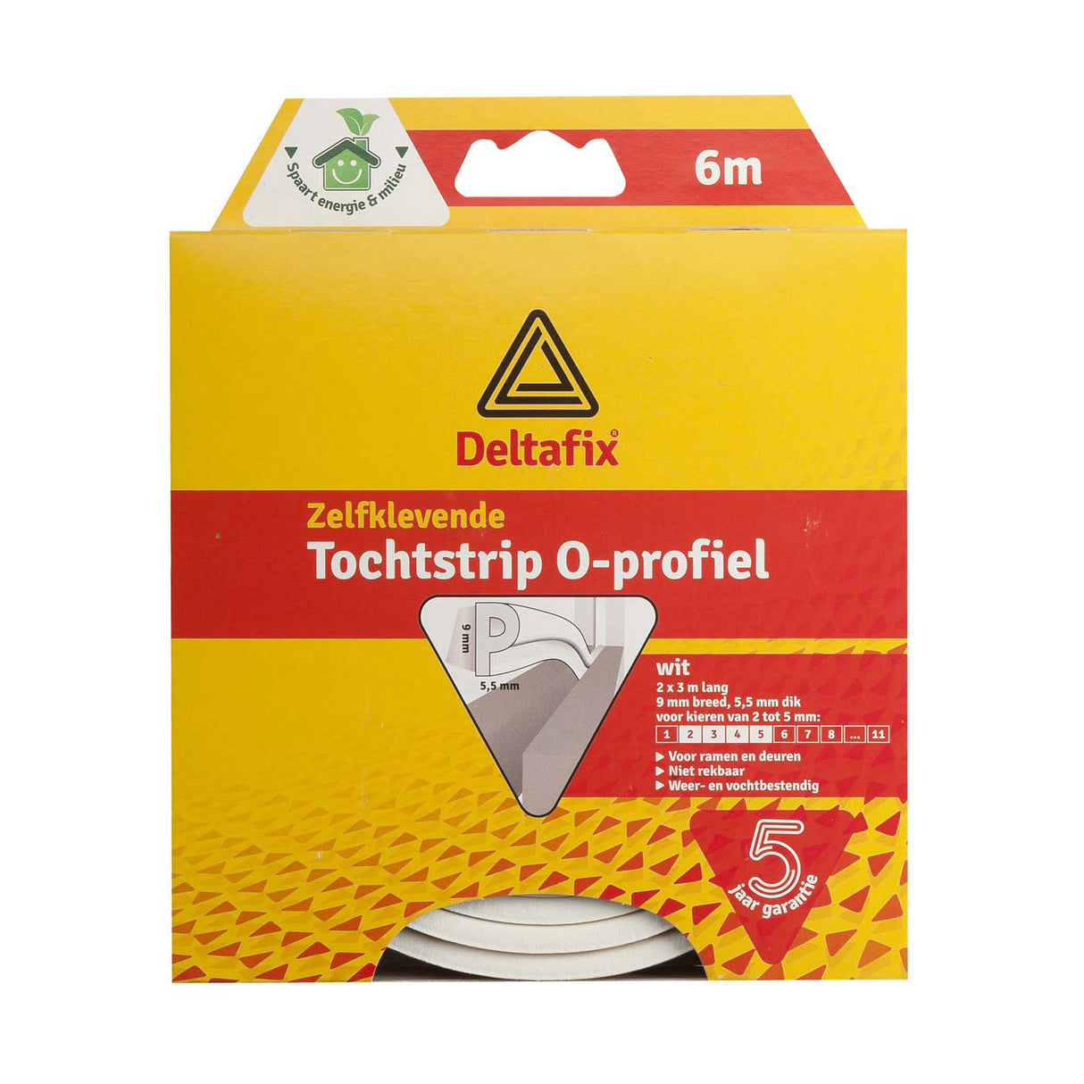 Deltafix Tour Tape P-profilo P-Profilo 6M x 9mm 5,5 mm bianco