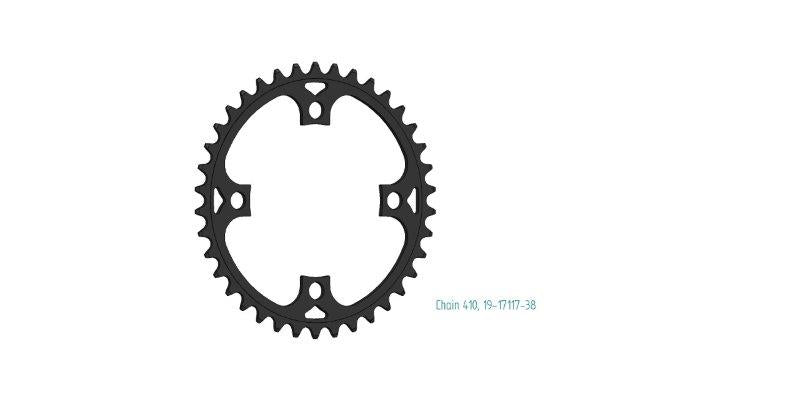Portur Gear 38T 1 2x3 32 Bafang