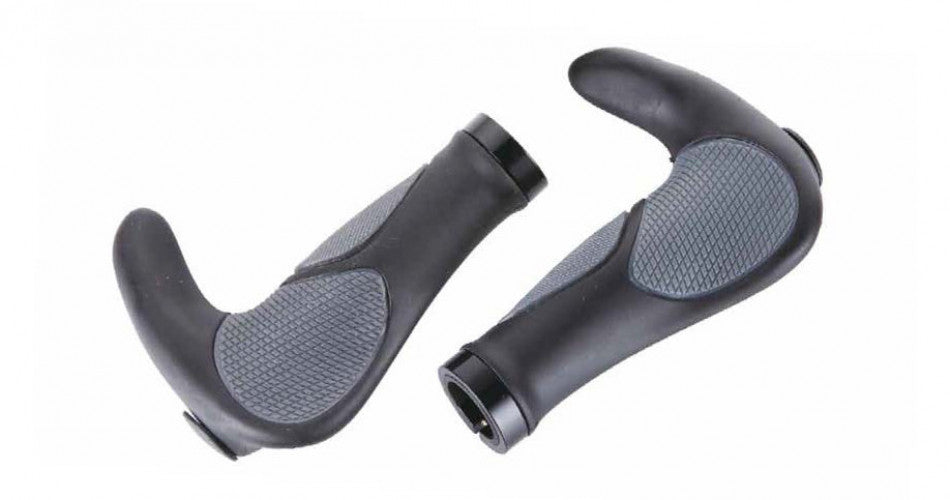 QTCYCHECTECH QT Handles Ergo-End With Lock circles 140mm Black Gray on Card
