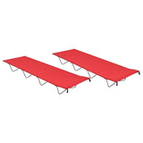 Vidaxl camp beds 2 st 180x60x19 cm oxford fabric and steel red