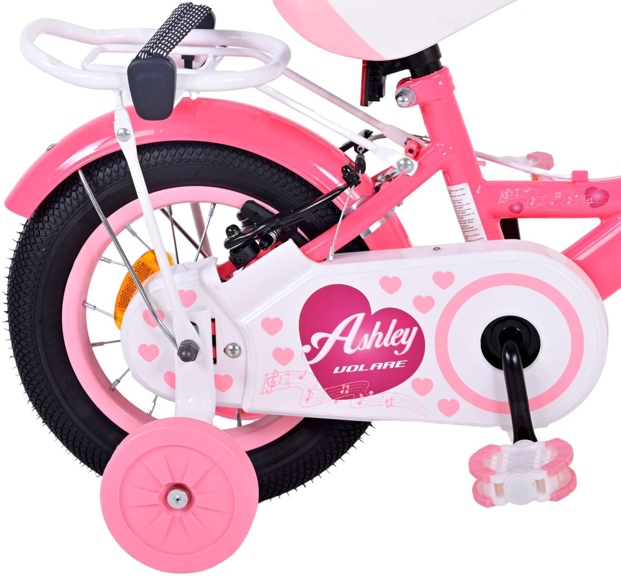 Volare Ashley Children's Bike Girls 12 palcové růžové červené dvě ruční brzdy