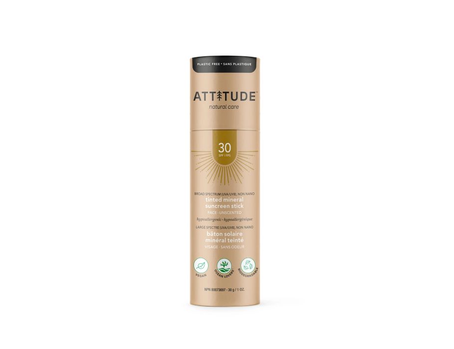 Attitude Sunscreen Stick Face SPF 30 Unpairfumed tinted