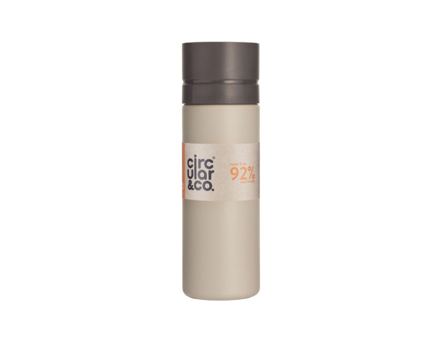 Rundschreiben Co. Kreisförmige Flasche 600 ml Creme schwarz