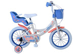 Cucire le ragazze in bici per bambini da 14 pollici freni a due mani blu di corallo