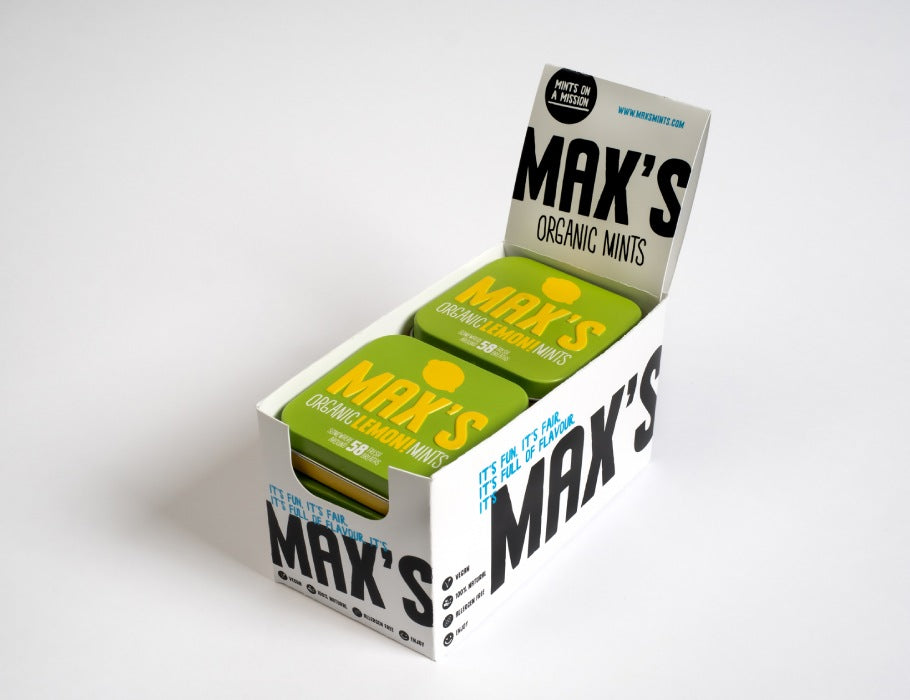 Max Organic Mints Liquorice Mints Display 8 Pieces (35GR)