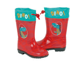 Arditex Rain Boots Junior PVC Textile Red Turquoise Size 28
