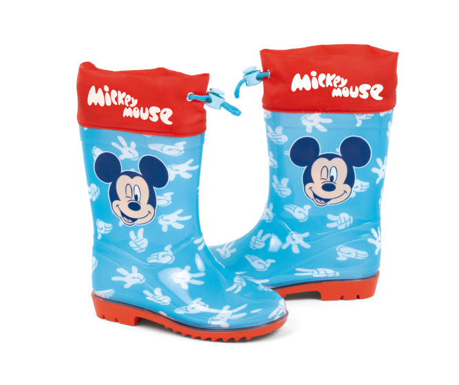 Arditex Rain Boots Mickey Today Junior PVC Textile Light Blue Red Size 30