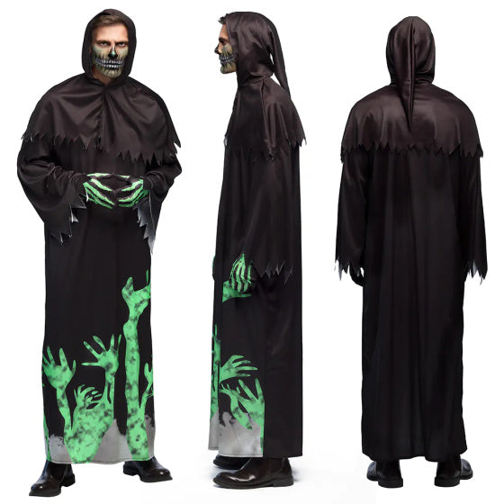 Boland Glowing Reaper Costume Men Black Green Size 54 56 (XL)
