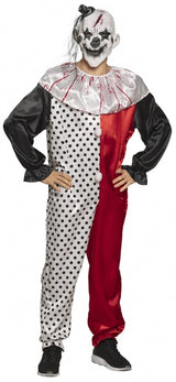 Boland Psycho Clown Costume Men Black Red White Size M l