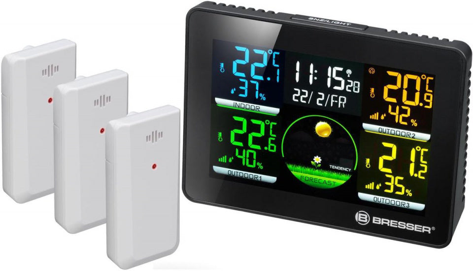 Bresser Weather Station Thermo Hegro Quadro NLX 17 cm sort 4-delt