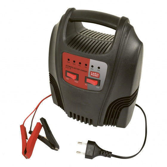 Chargeur de batterie CarPoint 6 12 Volts 8-44 Ah 8 Ampère Black