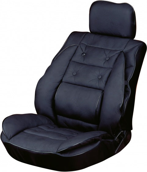 Coussin de chaise Carpoint avec support lombaire 95 x 50 cm noir