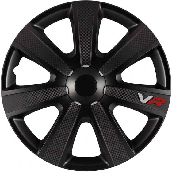 Carpoint Hubcaps VR Carbon 14 pouces ensemble noir de 4