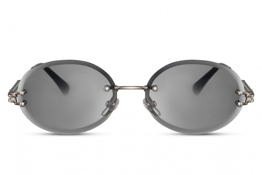Cwi Ladies Sunglasses Oval Randloos Cat. 3 srebrny szary