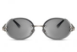 Cwi Ladies Sunglasses Oval Randloos Cat. 3 srebrny szary