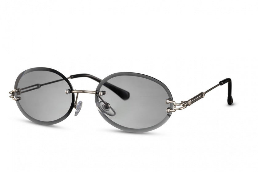 Cwi Ladies Sunglasses Oval Randloos Cat. 3 srebrny szary