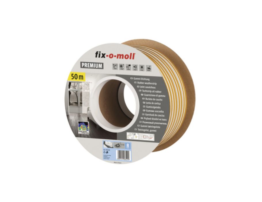 Fix-o-moll osnutek traku D profil 50m x 9 mm 3-5,5 mm bela