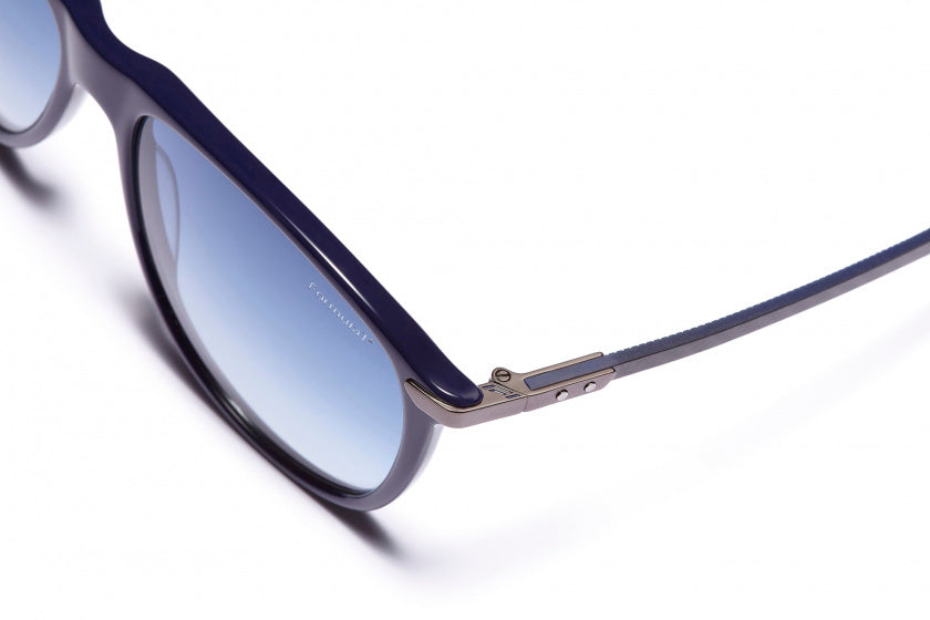 Formula Zonnebril unisex rond cat.4 navy lichtblauw