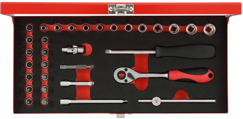 GEDORE RED DOPS Set Set 1 4 palčni SW 413 mm Srebro 32-deli