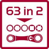 Gedore Red Ringratel-Combis keys set 63 options 2-piece