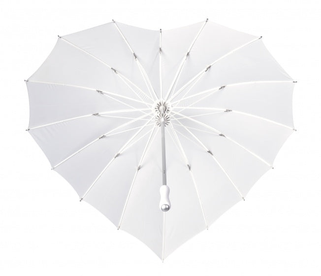 Falcone Paraplu hartvormig 110 cm polyester wit
