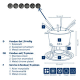 Kela comore fondues set 800 ml 11-delni črni