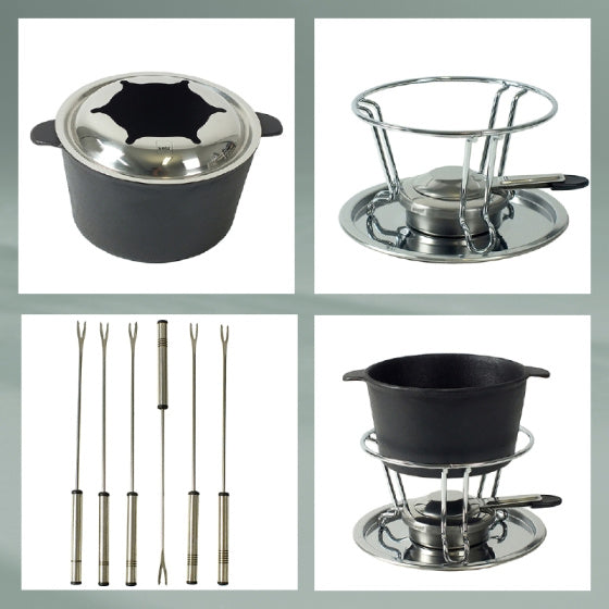 Kela comore fondues set 800 ml 11-delni črni