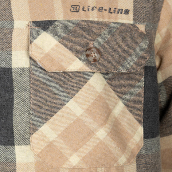 Life Line Jervis vadderad flanellskjorta Män Beige Size XXL