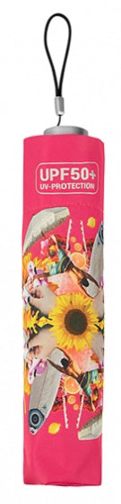 Minimax paraply UPF50+ 92 cm polyester sort lyserød