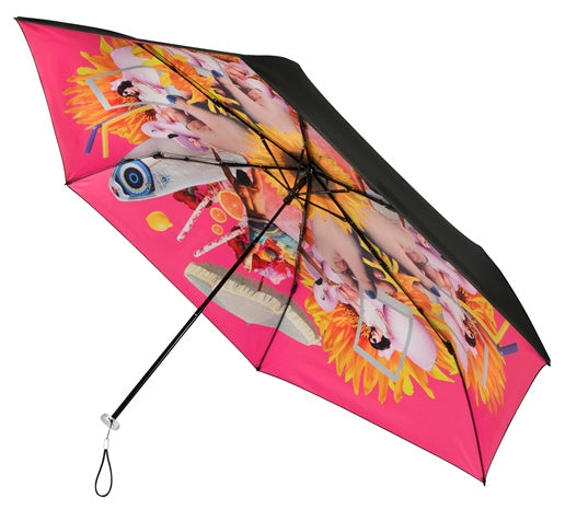 Minimax paraply UPF50+ 92 cm polyester sort lyserød