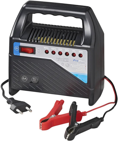 Proplus Batterie Ladegerät 6 12 Volt 6 Ampère 20+Ah Schwarz