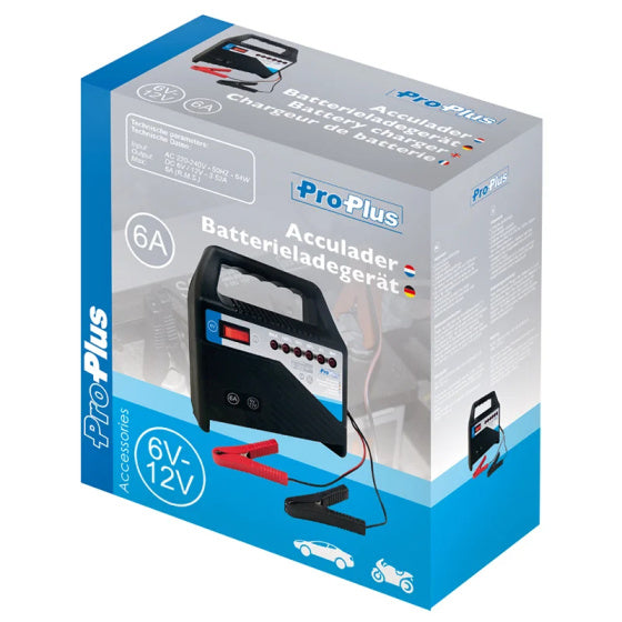 Proplus Batterie Ladegerät 6 12 Volt 6 Ampère 20+Ah Schwarz