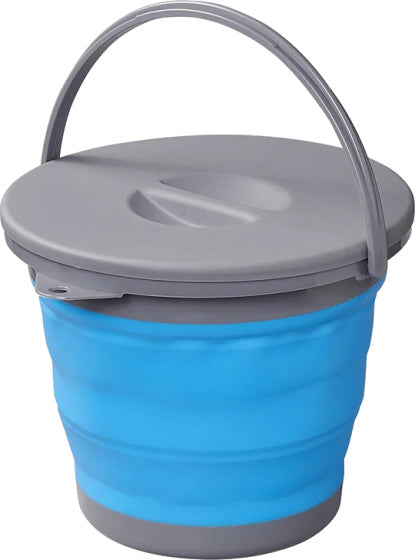 Proplus Afvalemmer opvouwbaar 5 liter 20 x 25 cm blauw grijs