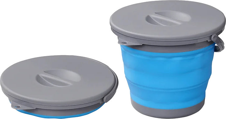 Proplus Afvalemmer opvouwbaar 5 liter 20 x 25 cm blauw grijs