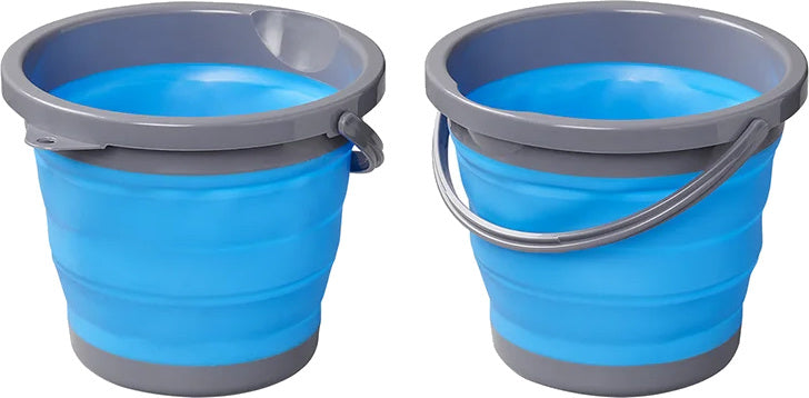 Proplus Afvalemmer opvouwbaar 5 liter 20 x 25 cm blauw grijs