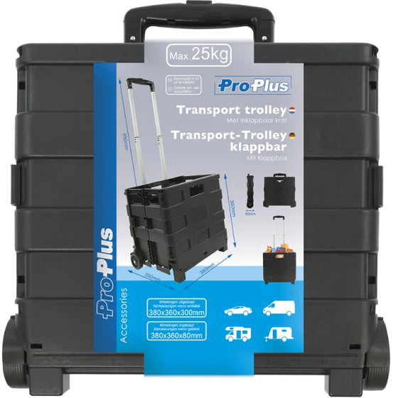 Proplus Truggage Trolley se skládací bednou 40 litrů 25 kg černé