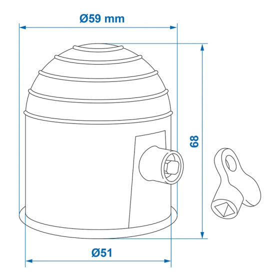 ProPlus Towbar cap with lock plastic 7 cm chromium
