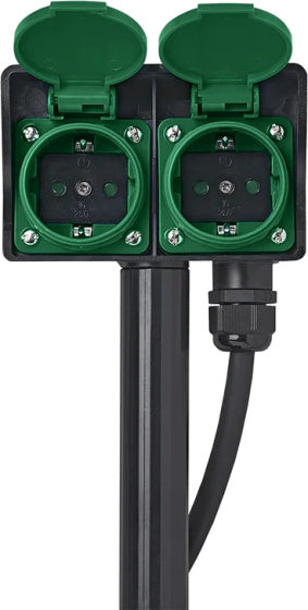 ProPlus Garden socket Schuko 2-fold 2 meters 3x2.5mm² Black