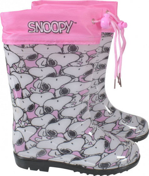 Peanøtter regnstøvler snoopy jenter pvc rosa hvit størrelse 30-31