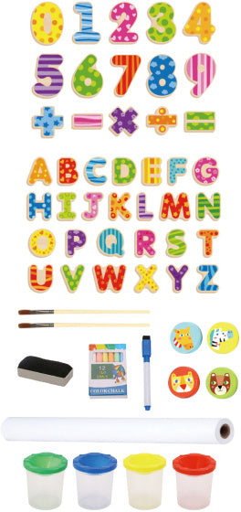 Toky Toky Toy 2 in 1 Blackboard Educational Blackboard Chalkboard a 56 pezzi
