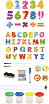 Toky Toky Toy 2 in 1 Blackboard Educational Blackboard Chalkboard a 56 pezzi