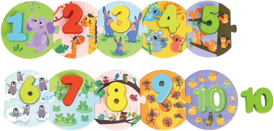 Toky Toy Number Puzzle Uddannelsestræ Legetøj 20-delt